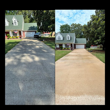 Concrete driveway washing